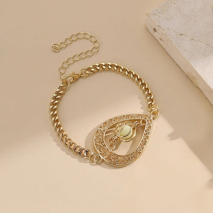 EEQQBZ Glow in The Dark Silver Teardrop shape bracelets,Fantasy Glowing Jewelry bracelets