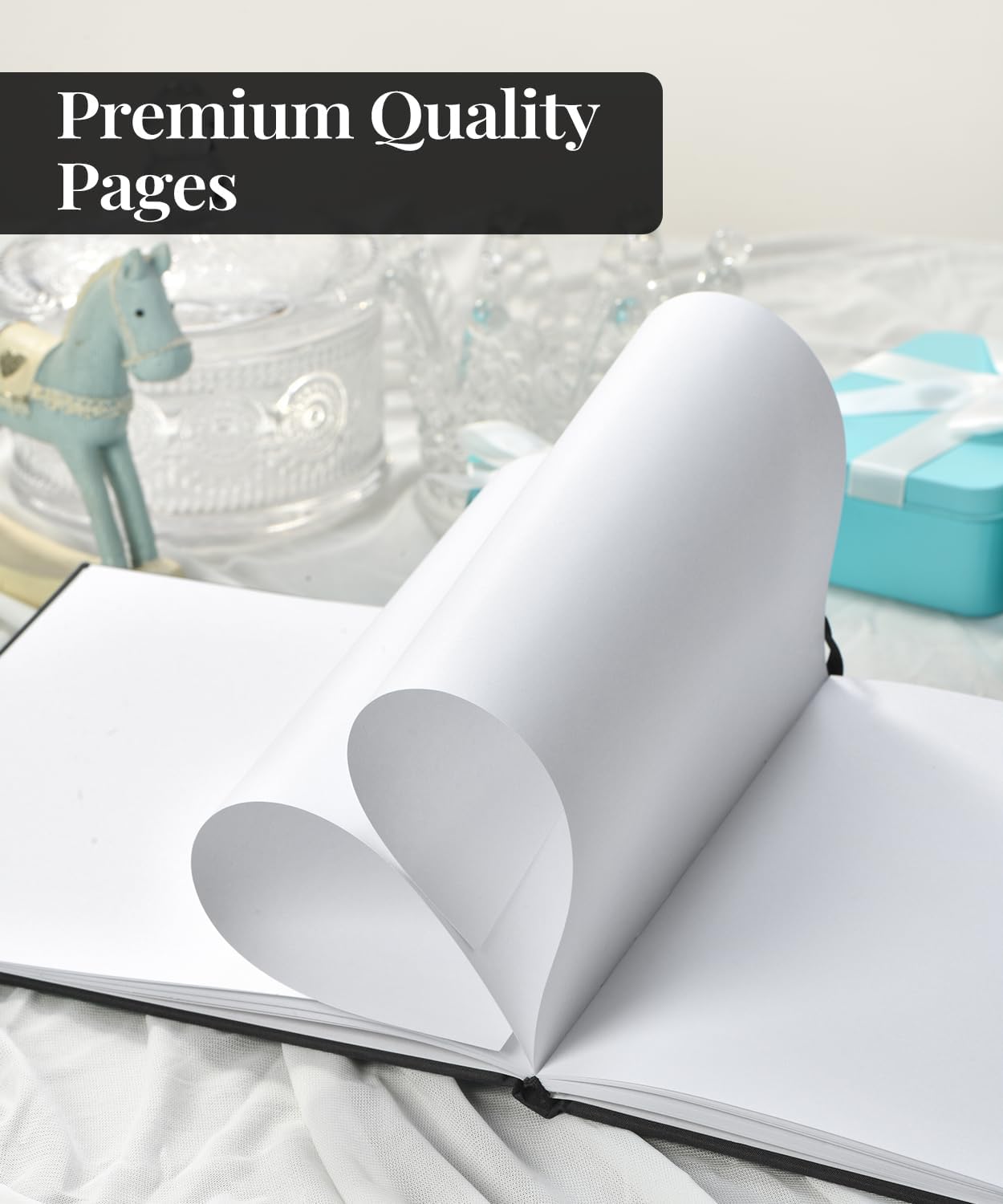 Lankaiva Wedding Guest Book, Guest Book Wedding Reception - Classic Baby Shower Guest Book, 100 Blank Pages for Bridal Shower Birthday Graduation Sign in and Photos, Beige
