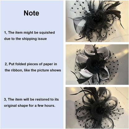 Fascinators Hat Women Tea Party Headband Flower Cocktail Mesh Feathers Hair Clip Kentucky Derby Hat Wedding