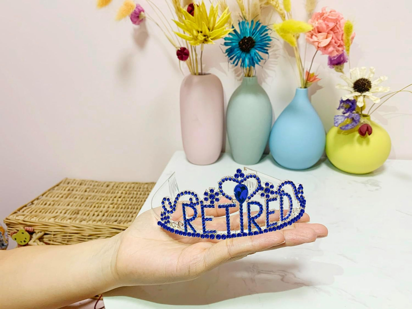 JETKONG Retirement Party Decorations Retired Tiara/Crown, Retired Sash for Women Retirement Gifts, Retirement Party Supplies, Gifts, Favors (Rose Gold)