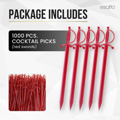 1000 Pcs Cocktail Picks Prism 7.62cm (3") - Sleek, Stylish Garnish for Cocktails, Perfect Plastic Toothpicks for Appetizers & Drinks, Versatile Fancy Skewers Food Pick for Charcuterie Parties