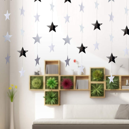 Patelai Glitter Star Garland Banner 2026 Graduation Decor 130 Feet Star Hanging Banner Twinkle Backdrop for Party Birthday Classroom Wedding Supplies(Gold)
