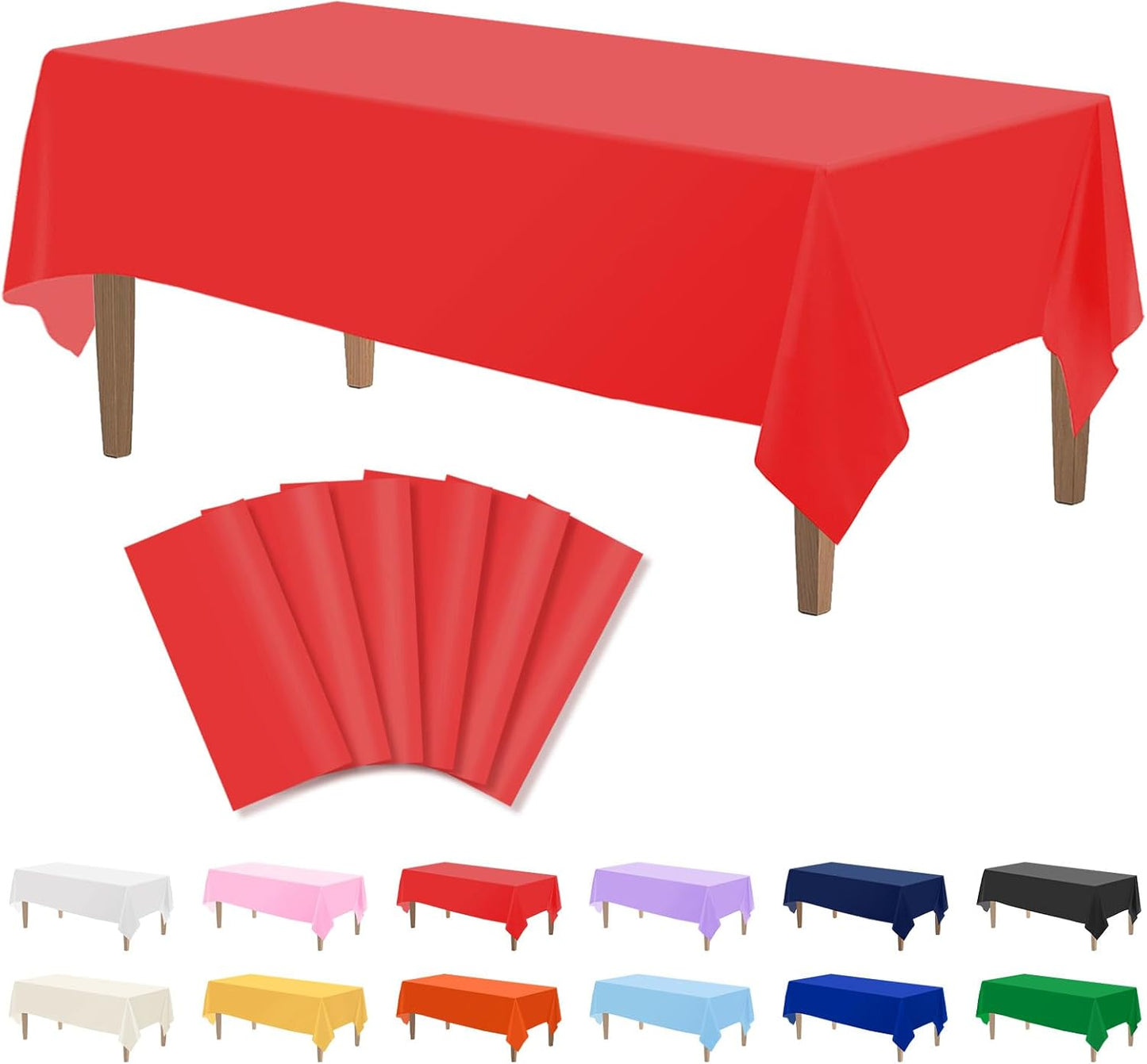 Kopokita 2PCS Black Plastic Tablecloths 54 x 108 Inch, Disposable Table Cloths Rectangle Party Table Covers