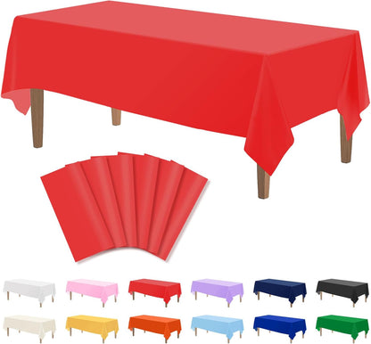 Kopokita 2PCS Black Plastic Tablecloths 54 x 108 Inch, Disposable Table Cloths Rectangle Party Table Covers
