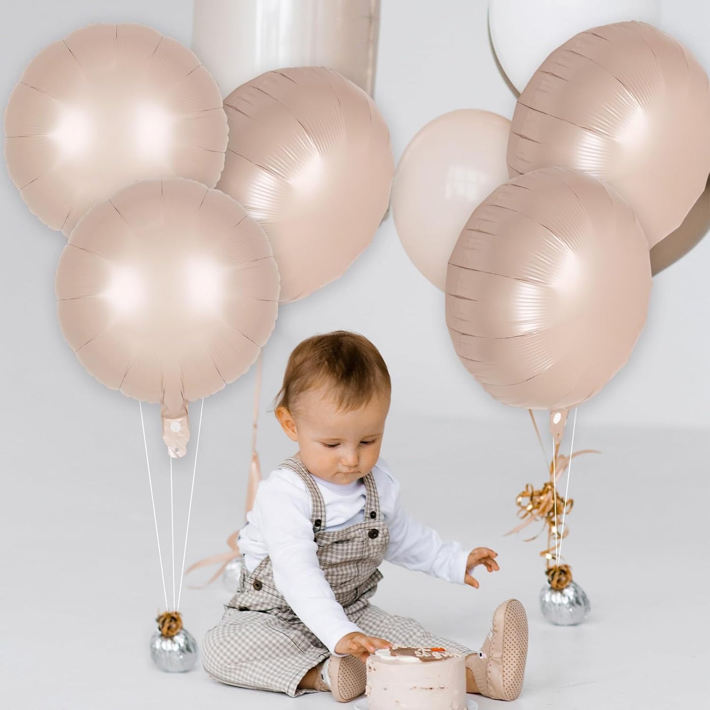 20 Pcs Black Round Shaped Balloons,18 Inch Round Foil Balloon,Giant Round Mylar Balloon Helium Balloons for Birthday Party Baby Shower Wedding Decorations (Black)
