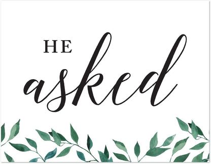 Andaz Press Wedding Party Signs, Natural Greenery Green Leaves, 8.5x11-inch, Bridal Shower Scavenger Hunt, 1-Pack - Colors B