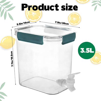 2 Pack Plastic Beverage Dispenser with Spigot Clear Kitchen Fridge Drink Dispenser for Summer Iced Tea Parties Lemonade Juice Tea Beer Cold Water Lemonade Party Supplies