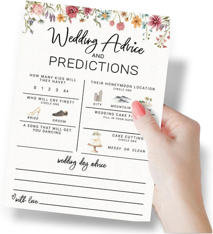 Printed Party Bridal Shower Game Set – 4 Fun Games and Activities for 30 Guests, Includes Bingo, He Said She Said, Bride & Groom Trivia, and Wedding Phrase Guessing Game, Love In Bloom Wildflower Design