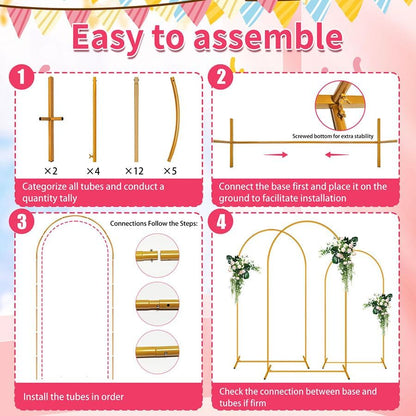 2 Pack Arch Backdrop Stand (7.2FT/6FT), Balloon Arch Stand, Metal Background Arch Stand, Backdrop Arch Frame, Wedding Arch for Backdrop