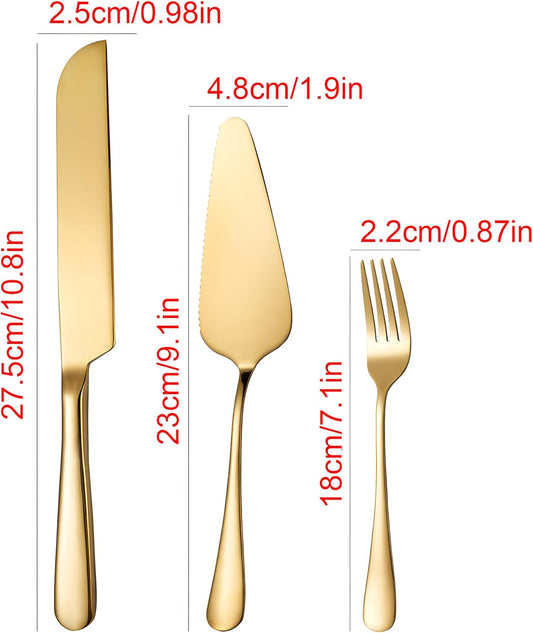 Personalized Wedding Cake Knife and Server Set, Custom Cake Cutting Set for Wedding, Silver Cake Knife Set Stainless Steel, Customized Gifts for Weddings, Engagements, Anniversaries, Birthday(Silver)