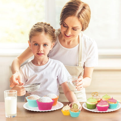 Caperci Standard White Cupcake Liners 500 Count, No Smell, Food Grade & Grease-Proof Baking Cups Paper
