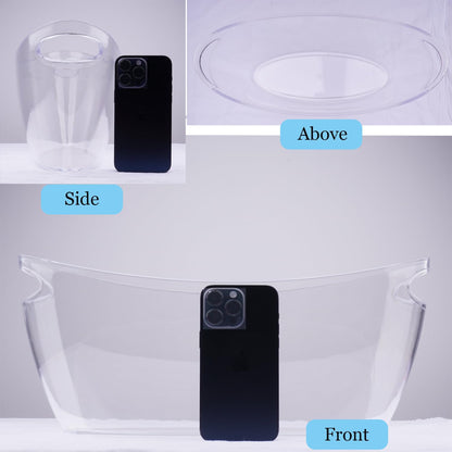 2 PCS Ice Bucket,Acrylic Ice Buckets for Parties,5.5L Extra Large Clear Champagne Beer Tub Mimosa Bar Supplies Kit Wine Beverage Bucket with Corkscrew&Scoop for Wine Cocktail Bar(Clear)