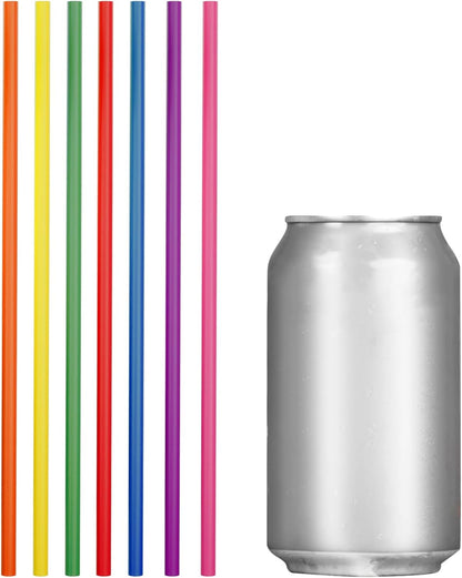 7.75" Plastic Straws (500 Count), Disposable Straws - Made For Standard 16oz Glass (Black)
