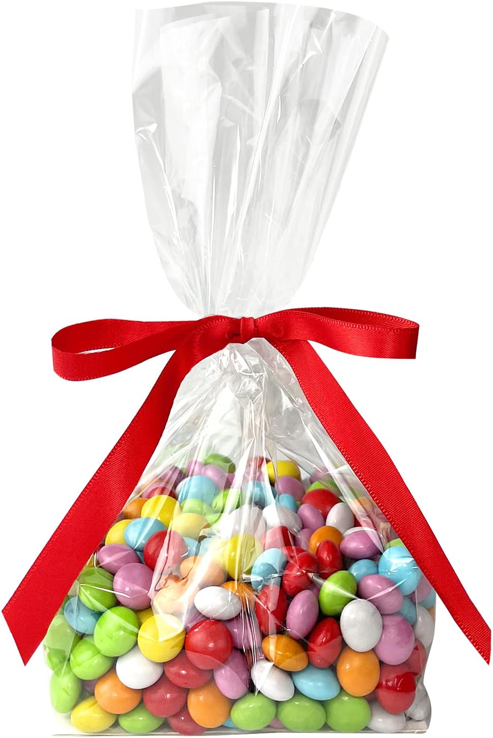 Gusseted Flat Bottom Cellophane Bags with Paper Insert 50Pcs 4x2x8 Inches Smore Bags
