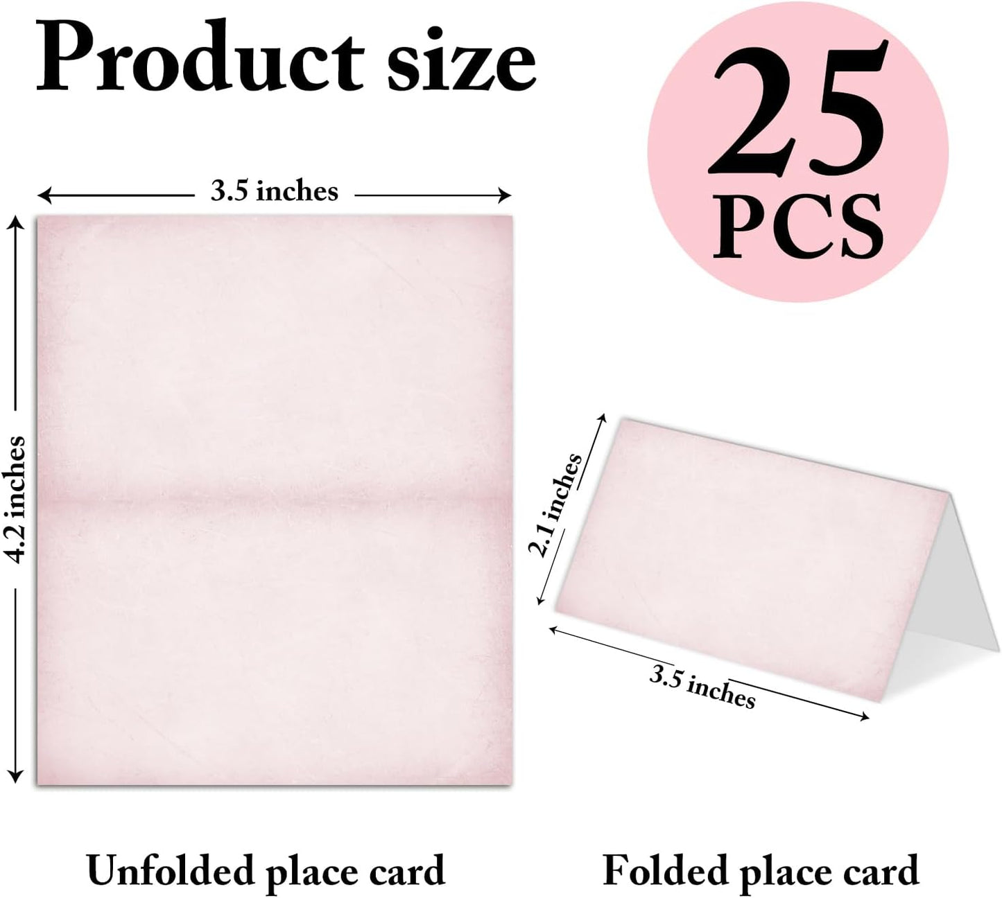 25 Pack Pink Plaid Bow Place Cards, Editable Name Cards for Table Setting, Tent Cards Food Label for Dinner Party, Bridal Shower, Wedding, Baby Shower and Events -T30