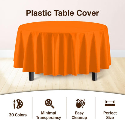 12-Pack Premium Plastic Tablecloth 54in. x 108in. Rectangle Table Cover - Dark Blue - Colors B