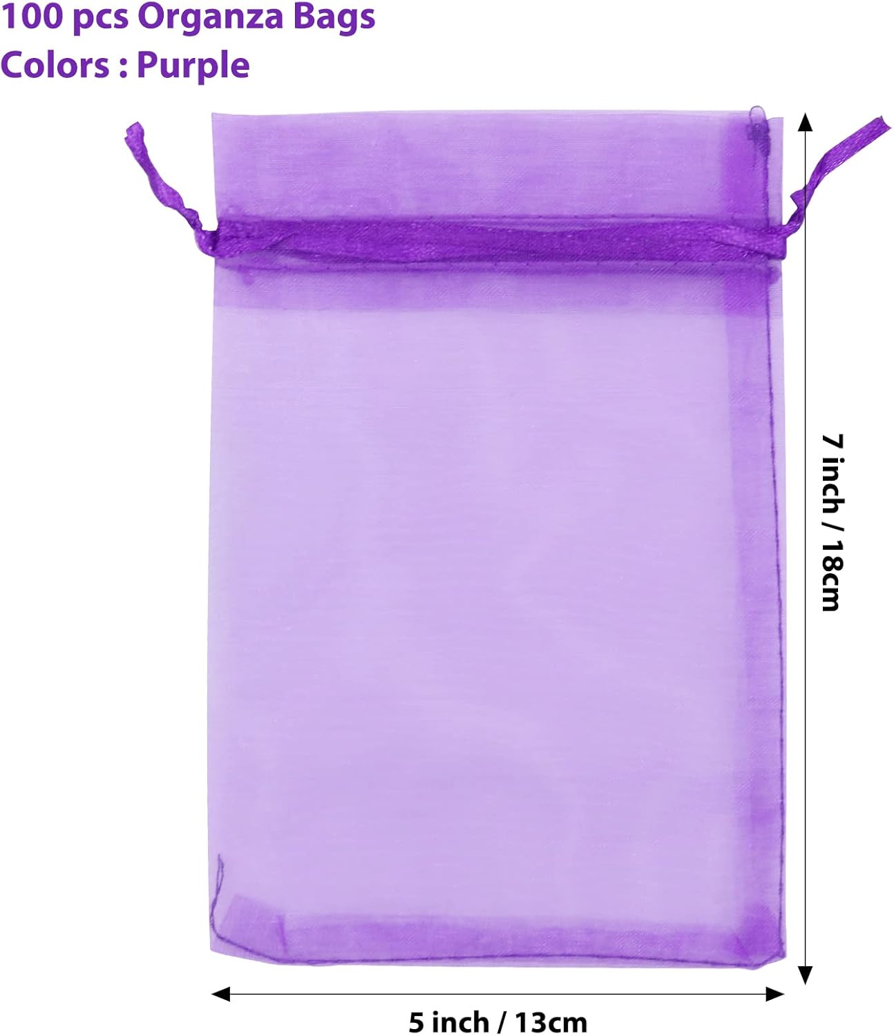 ANZNKU 50 Pack Organza Bags 5 x 7 in White Small Mesh Gift Bags Bulk Drawstring for Wedding Party Favors, Little Goodie Bag for Candy Jewelry Soap Makeup, Treat Sachet Pouch for Mothers Gifts Wrap