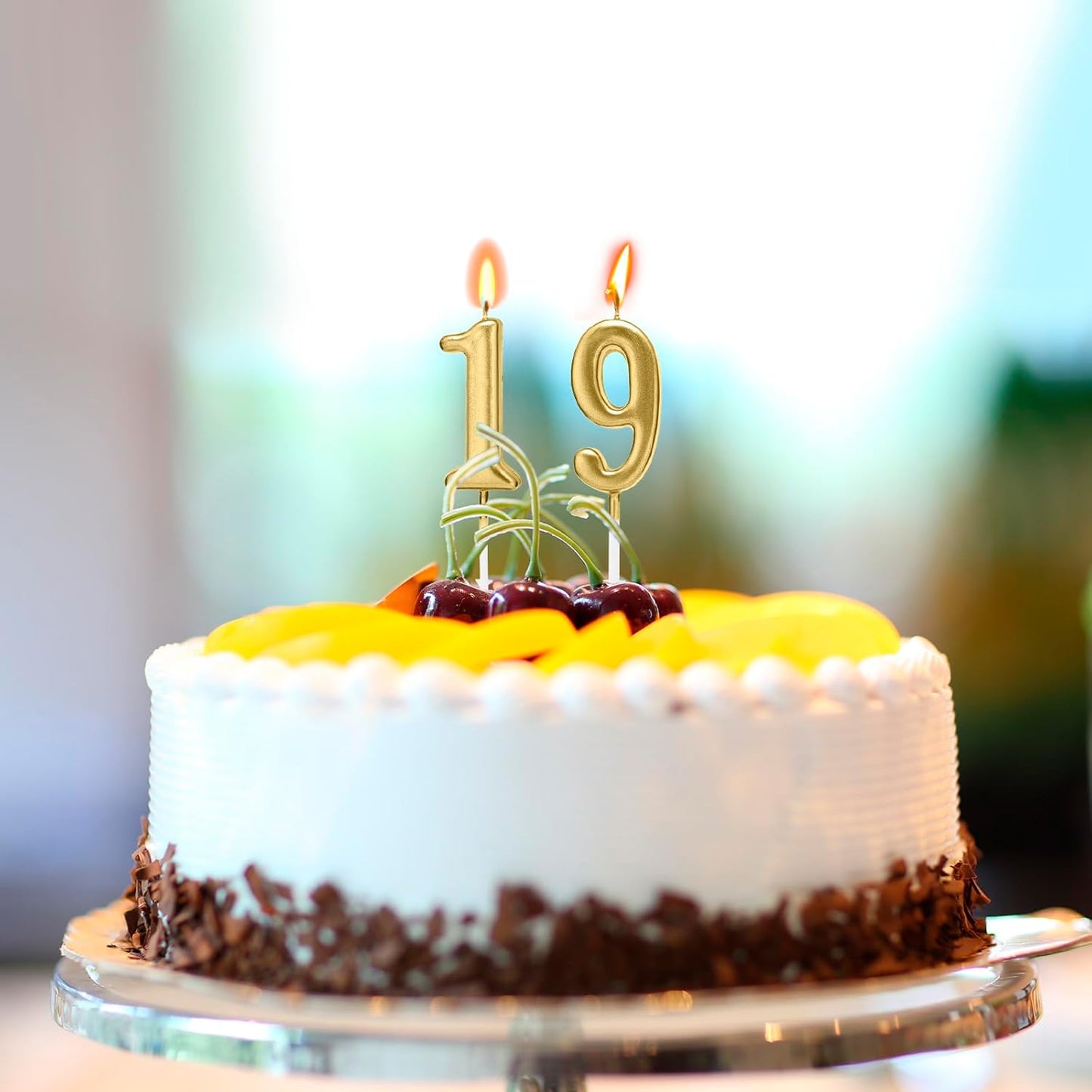 Beanlieve 10-Pieces Numeral Birthday Candles - Cake Numeral Candles Number 0-9 Glitter Cake Topper Decoration for Birthday,Wedding Anniversary,Party Celebration (Colourful)