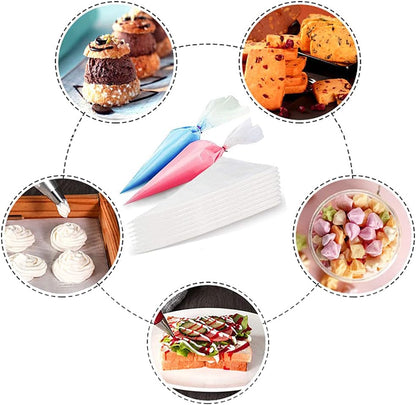 100 Pieces Piping Bags Disposable - Tipless Piping Bags | Pastry Bags | Icing Bags | Frosting Bags for Cake Cookies Baking Decorating (14 inch bags-A)