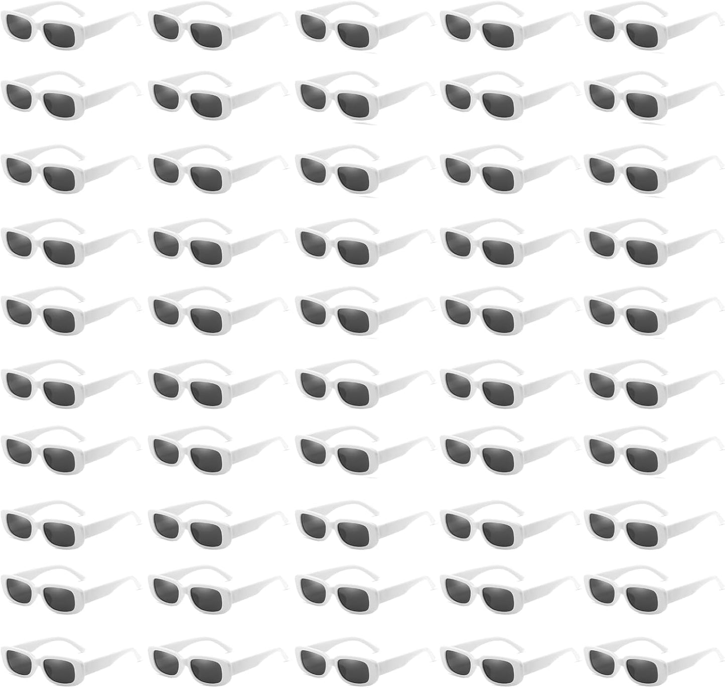 50/100 Pack Rectangle Sunglasses Bulk for Adult Retro Cheap 90s Y2K Small Glasses UV400 Protection