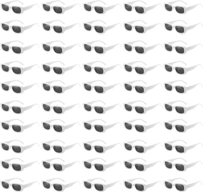 50/100 Pack Rectangle Sunglasses Bulk for Adult Retro Cheap 90s Y2K Small Glasses UV400 Protection