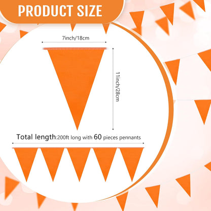 Tatuo 200 Feet Solid Pennant Banners Flags String Triangle Hanging DIY Bunting Flags Party Decorations for Grand Opening Party Banners for Kids Birthday, Shops (White)