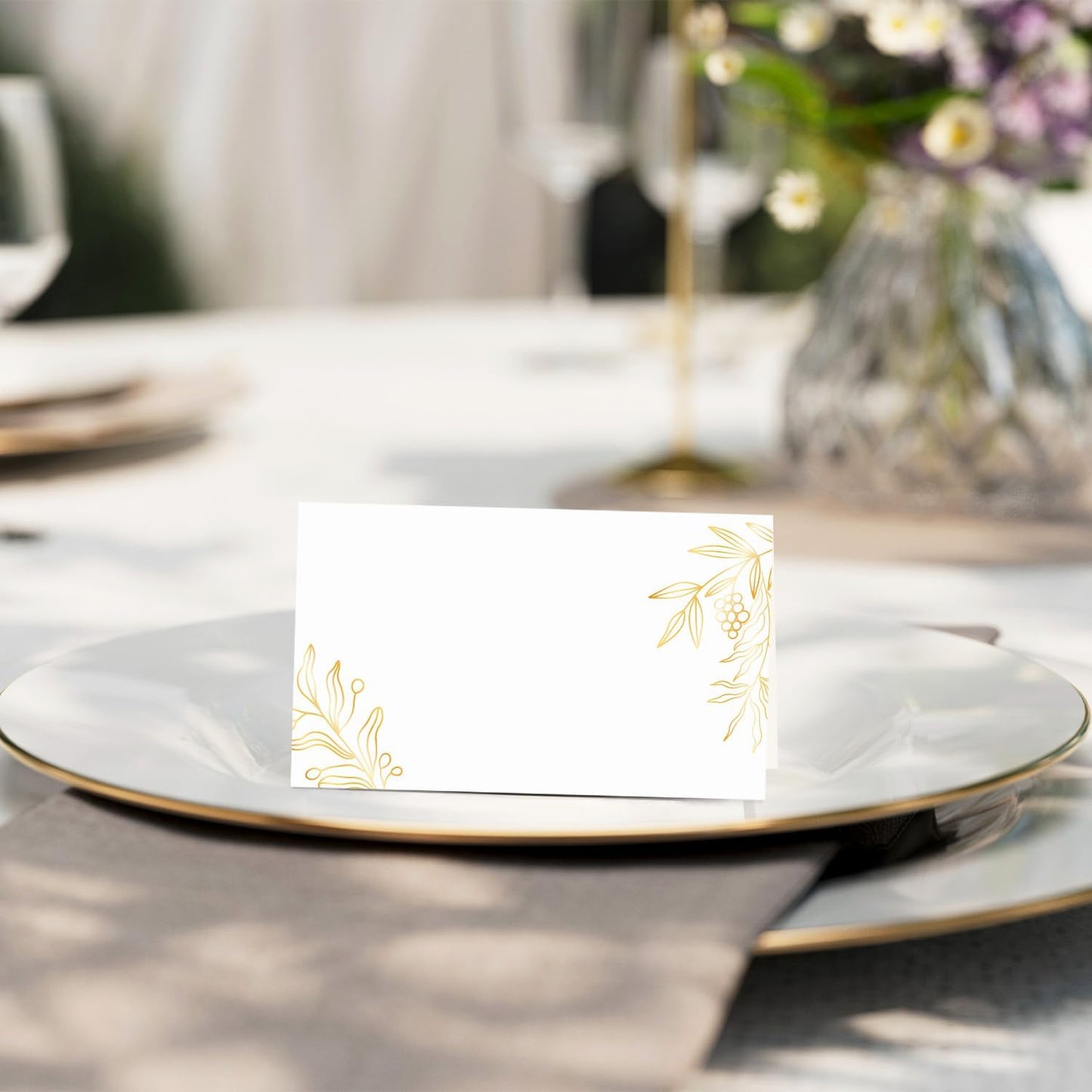 Eucalyptus Leaves Place Cards, Greenery Name Cards for Table Setting, Tented Food Setting Cards for Bridal Shower, Wedding, Baby Showers, Reserved Table Signs, 25 Pack Birthday Party Decorations -10