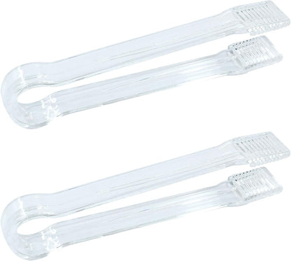 8 Pcs Plastic Buffet Serving Tongs, Mini Appetizers Tongs for Food(Clear)