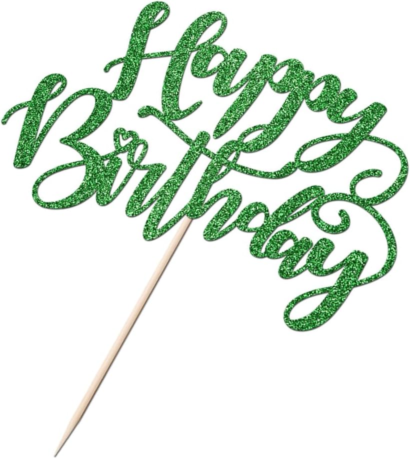 Handmade Glitter Happy Birthday Cake Topper,Birthday Party Cake Decorations, Anniversary/Birthday Party Decoration Supplies (Rainbow)