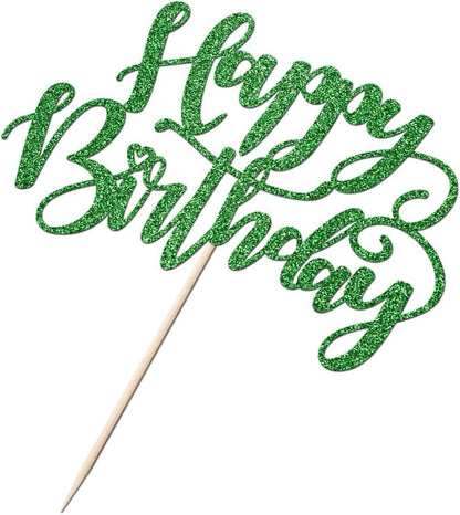 Handmade Glitter Happy Birthday Cake Topper,Birthday Party Cake Decorations, Anniversary/Birthday Party Decoration Supplies (Rainbow)