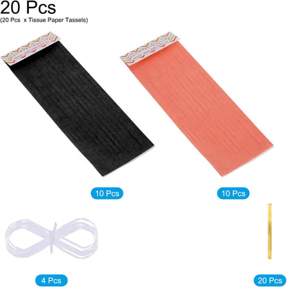 MECCANIXITY 20Pcs Light Blue Tassel Garland Banner with Rope Tissue Paper Tassels Party DIY Kits for Anniversary Wedding Birthday Party