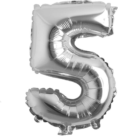 16" inch Single Silver Alphabet Letter number Balloons Aluminum Hanging Foil Film Balloon Wedding Birthday party decoration banner Air Mylar Balloons (16 inch Silver 0)