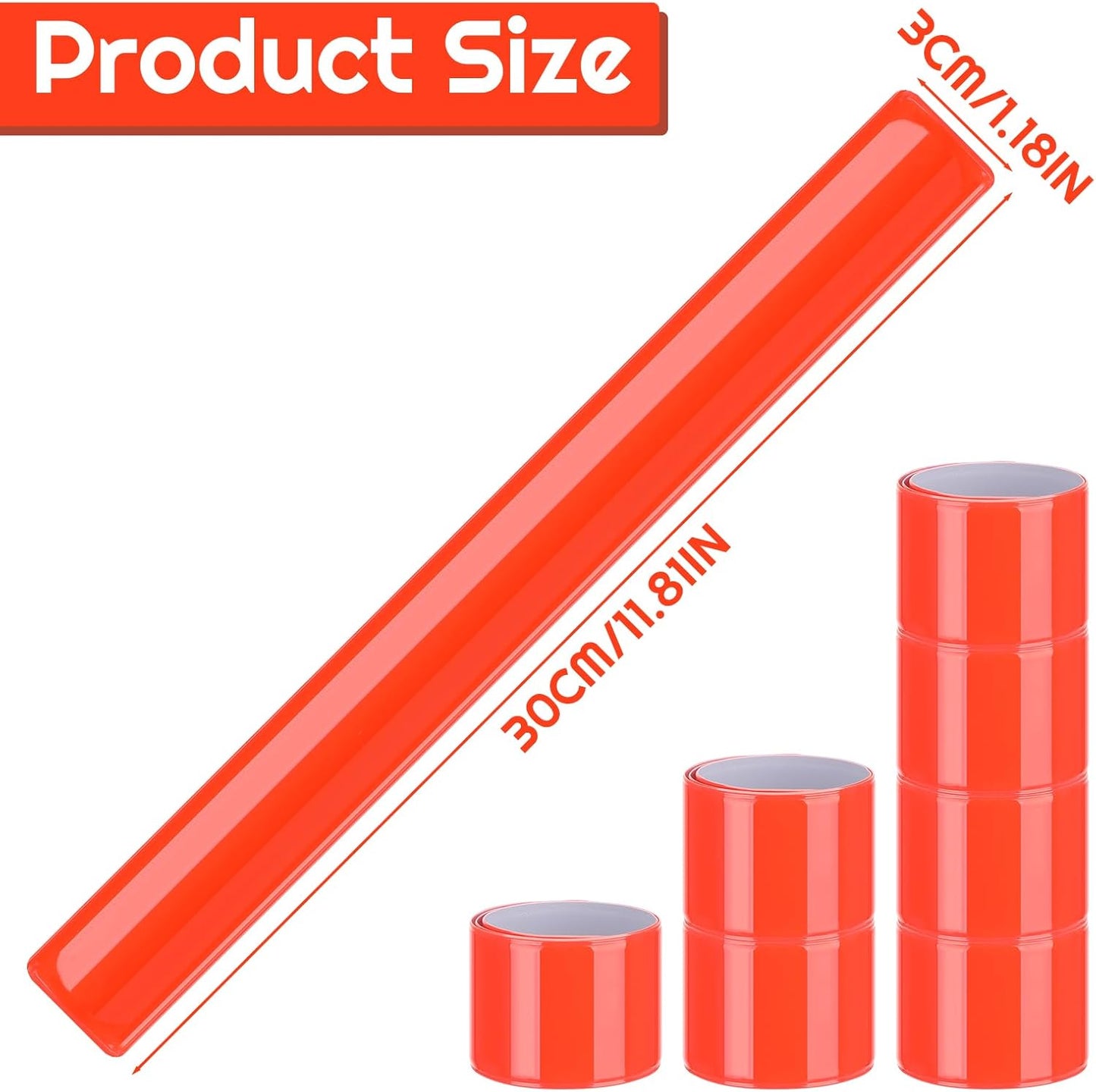 20 Pcs Reflector Snap Bands Fluorescent Slap Armbands High Visibility Slap Reflector Strips Safety Bands for Children Adults Boys and Girls When Cycling Running Hiking Jogging