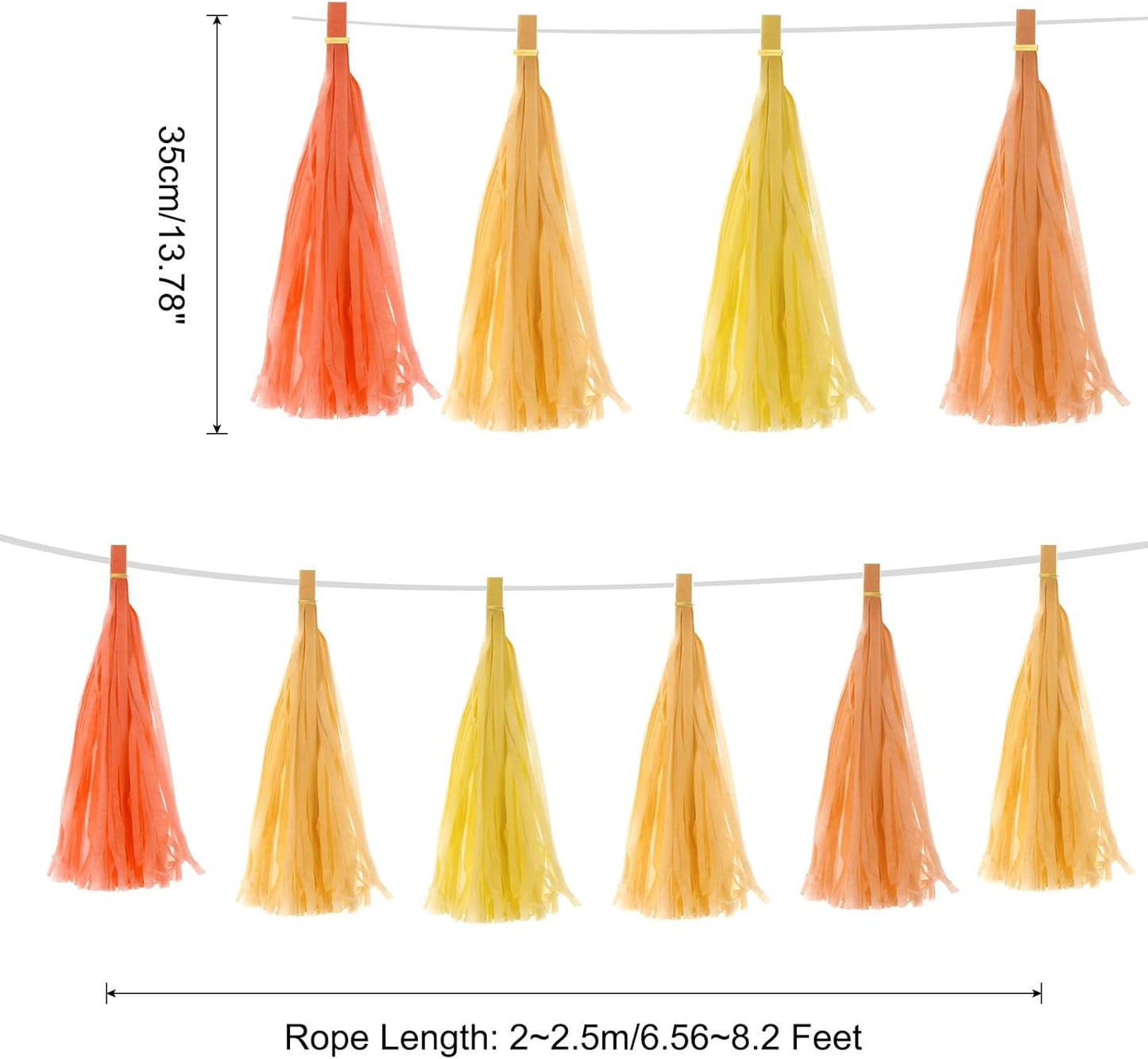 MECCANIXITY 20Pcs Light Blue Tassel Garland Banner with Rope Tissue Paper Tassels Party DIY Kits for Anniversary Wedding Birthday Party