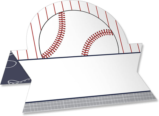 Big Dot of Happiness Batter Up - Baseball - Baby Shower or Birthday Party Tent Buffet Card - Table Setting Name Place Cards - Set of 24