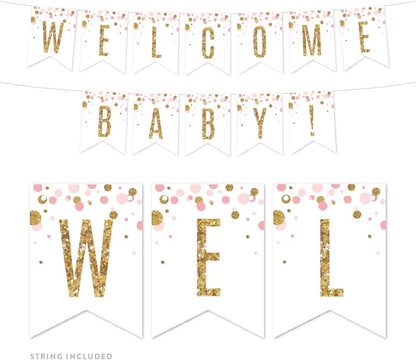 Andaz Press Blush Pink Gold Glitter Girl Baby Shower, Printable Table Tent Place Cards, 20-Pack, Seat Placement Cards Blank Place Cards For Table Settings Name Cards for Wedding, Graduation Food Cards - Colors A