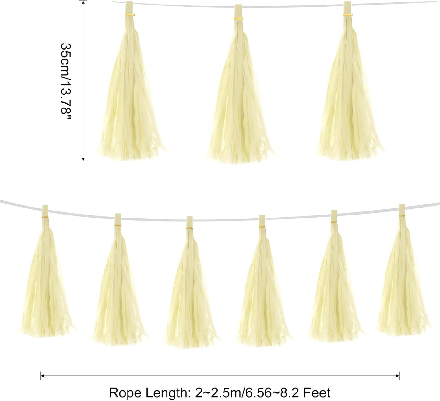 MECCANIXITY 20Pcs Light Blue Tassel Garland Banner with Rope Tissue Paper Tassels Party DIY Kits for Anniversary Wedding Birthday Party
