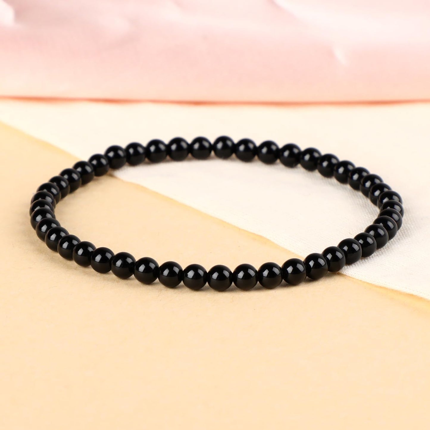 LPBeads Handmade Natural Gemstone Stretch Elastic Bracelet Healing Crystal Round Stone Beads Jewelry Gifts for Women Men