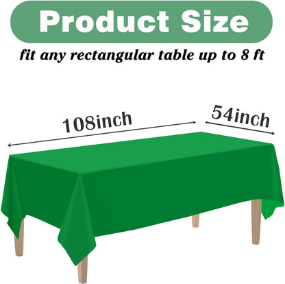 Kopokita 2PCS Black Plastic Tablecloths 54 x 108 Inch, Disposable Table Cloths Rectangle Party Table Covers