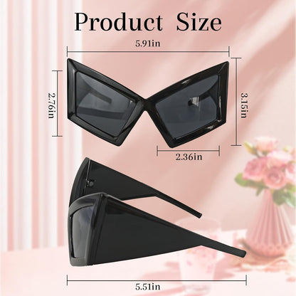 Funny Oversized Party Glasses Sunglasses Max Width 5.9", Hilarious Costume Accessories for Birthdays, Dance Parties