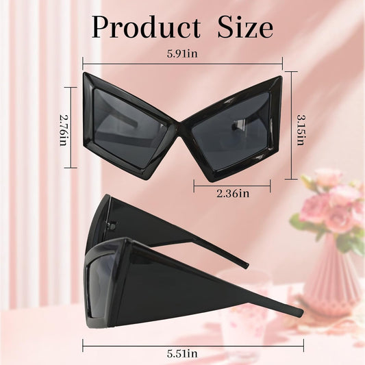 Funny Oversized Party Glasses Sunglasses Max Width 5.9", Hilarious Costume Accessories for Birthdays, Dance Parties