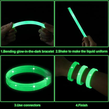 Kigeli 60 pcs Glow Sticks with Connectors Party Favors, 9" Glow Wristbands in The Dark Party Supplies for Carnival, Easter, Halloween, and Music Festival Supplies