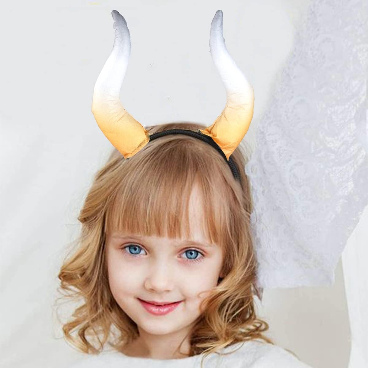BinaryABC Large Bull Horns Costume Headband,Halloween Goat Horns Cosplay Costume Accessory,Halloween Party Favor