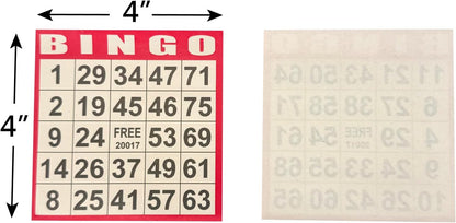 JUNWRROW Bingo Paper Game Cards - 500 Sheets (100 Books of 5 Colors) - 4"x4" Disposable Cards- Ideal for Seniors, Family Game Night, Large Groups,Classroom Activities
