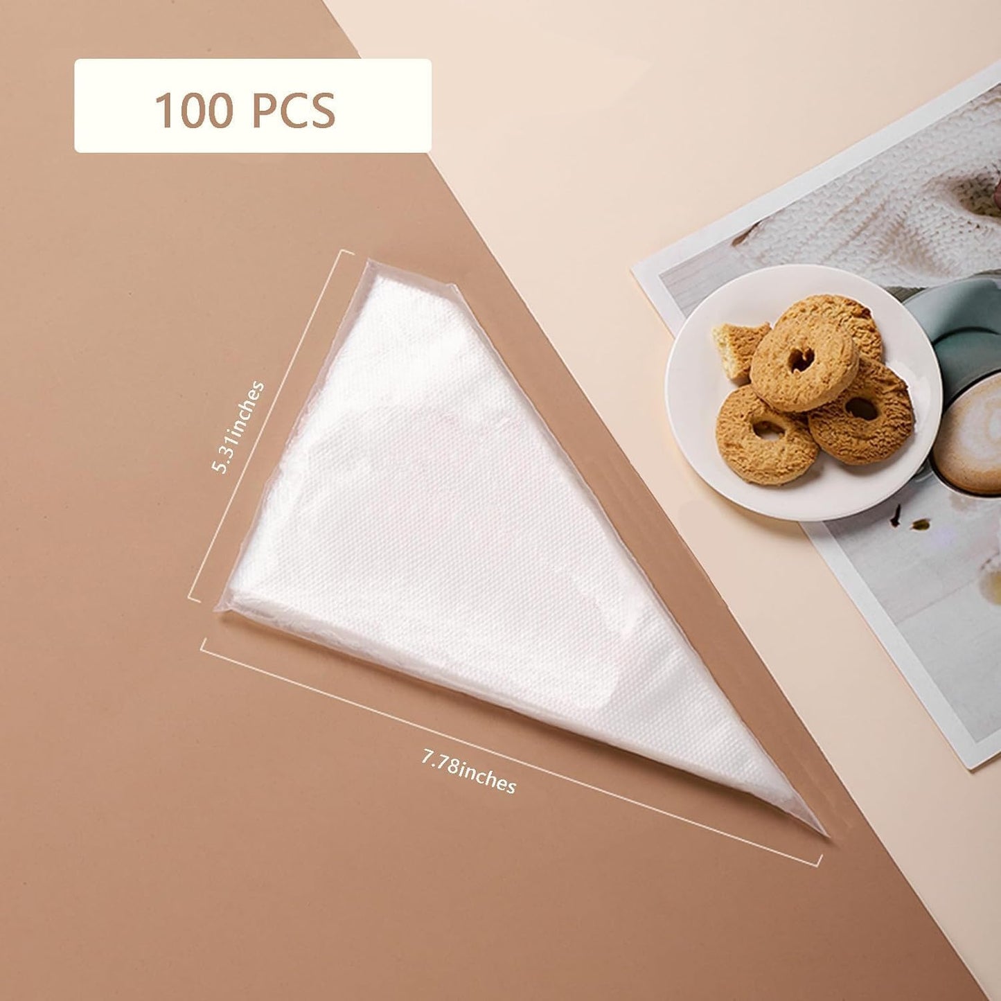 Disposable Small Piping Bags 8 inch, Extra Durable Mini Piping Bags, 100 Anti Burst Pastry Icing Bags -for Cream Frosting, Cake & Dessert Decorations