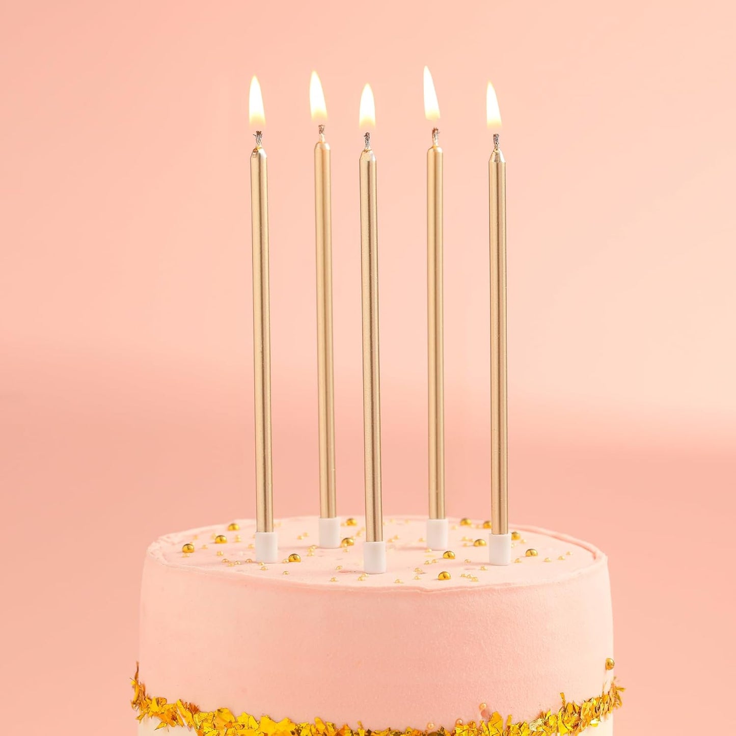 Pink Gold Long Thin Birthday Candles, Cake Candles, Birthday Parties, Wedding Decorations, Party Candles