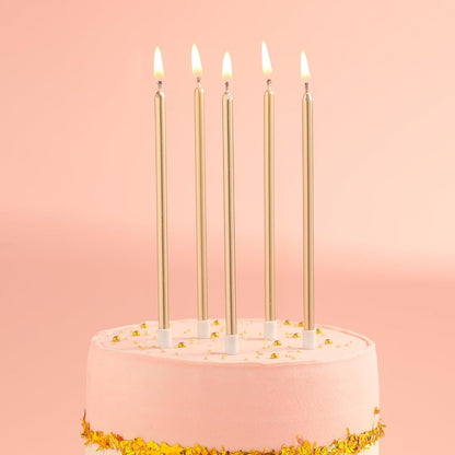 Pink Gold Long Thin Birthday Candles, Cake Candles, Birthday Parties, Wedding Decorations, Party Candles