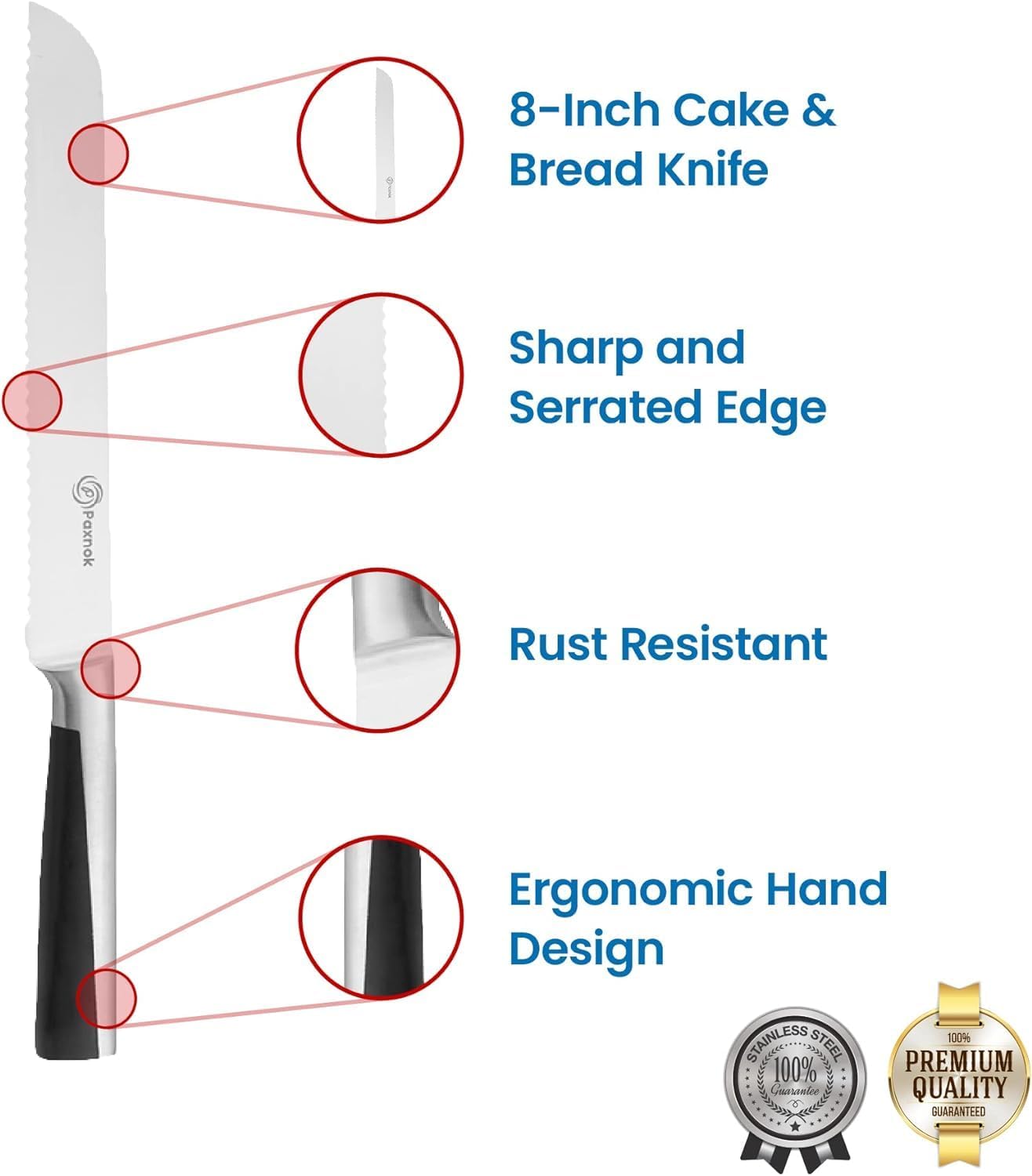 Pie Server Spatula and Cake Cutter Slicer, Stainless Steel Set - Kitchen Essentials for Cutting & Serving Desserts, Brownies, Lasagna (Black, 10 inches)