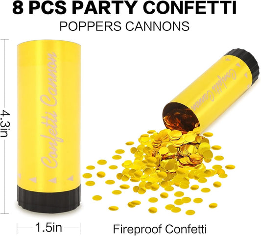Confetti Cannon 24 Pack Small Silver Confetti Poppers ideal for Weddings, Birthdays, Graduations, Baby Showers, New Year's Eve Parties Fun Party Decorations