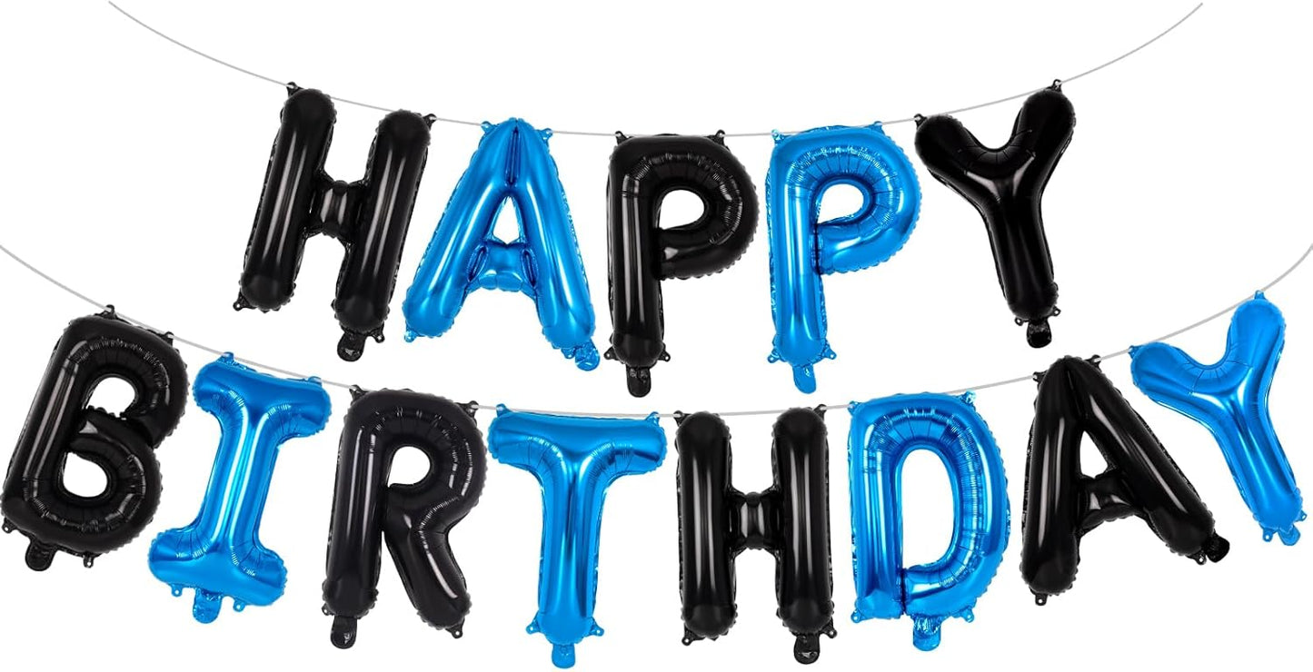 Happy Birthday Balloons Banner, Foil Balloon Personalized Name Letters Balloons Sign Birthday Party Decorations for Women Men Boys Girls Cream